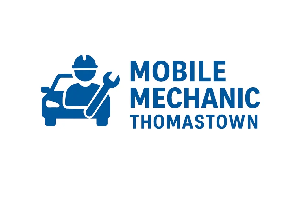 Mobile Mechanic Thomastown logo with car and mechanic holding wrench